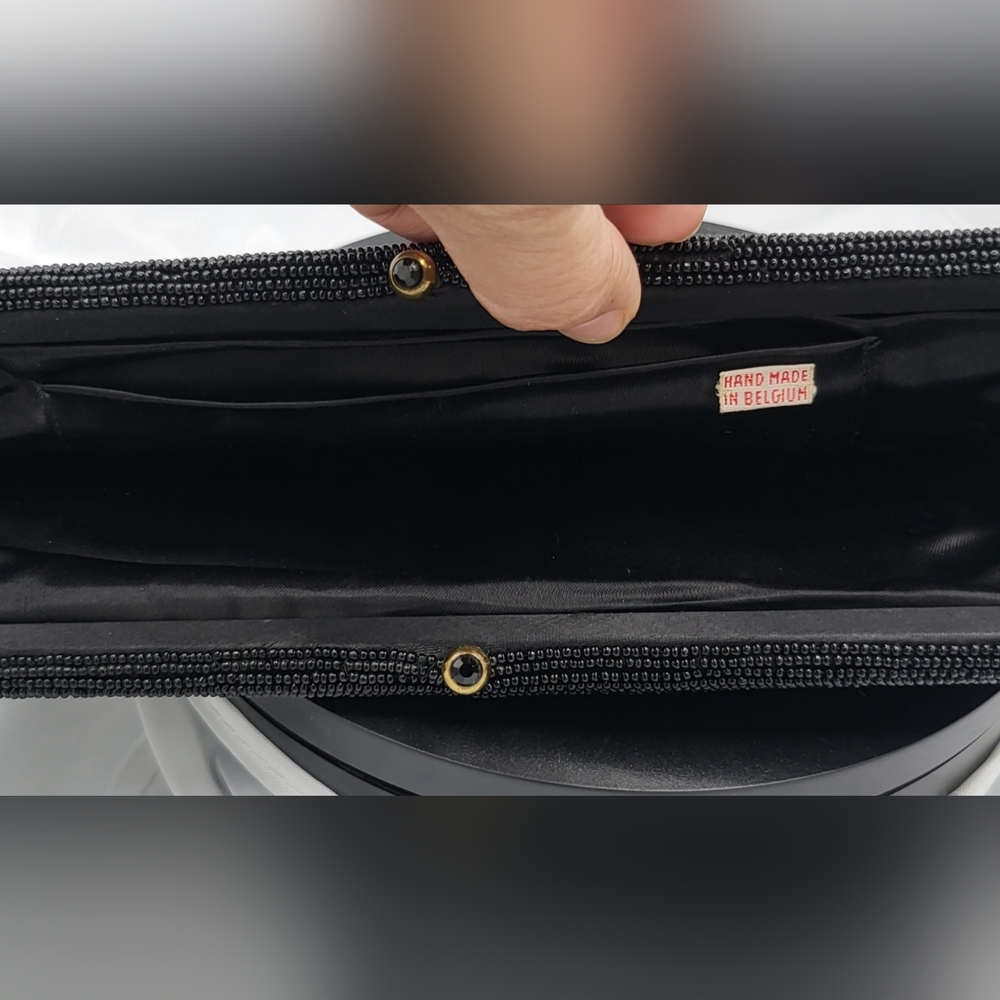 **SOLD Vintage Black Beaded Evening Bag Clutch Mini Bag or maxi clutch - Picture 4 of 4